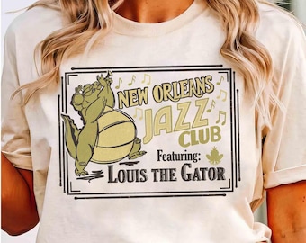 Funny New Orleans Jazz Club Louis The Gator T-shirt, Disney The Princess And The Frog Tee, Magic Kingdom Family Holiday 2026 Trip