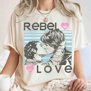 Camiseta con retrato de Han Solo y la Princesa Leia de Star Wars, camiseta de pareja de Star Wars, camiseta de cumpleaños familiar de Galaxy's Edge Hollywood Studios
