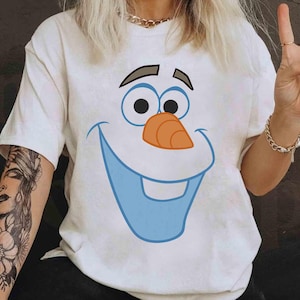 Schattig Disney Frozen Olaf Big Face Cartoon aangepast T-shirt, Disney Mickey's Very Merry Xmas bijpassende Tee, Disneyland vakantie cadeau familie-uitstapje
