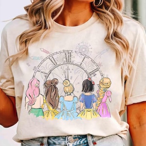 Watercolor Disney Princess Shirt, Disney Princess Belle, Ariel, Cinderella, Snow White Birthday Shirt, Disneyworld Princess Gift, Girl Trip