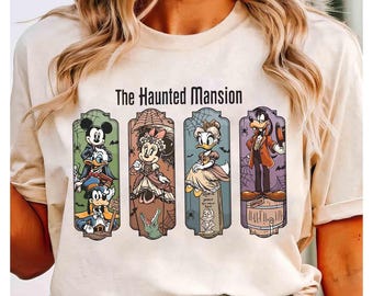 Watercolor Mickey & Friends Haunted Mansion Shirt, Disney Stretching Room Halloween 2026 Tee, Mickey's Not So Scary Party, Disneyland Gift