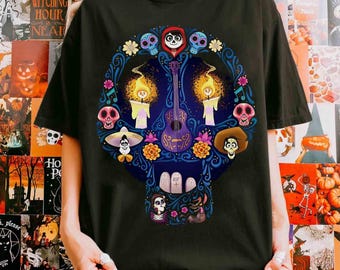 Disney Pixar Coco Sugar Skull Halloween T-shirt, Un Poco Loco, Coco Miguel And Dante Shirt, Disneyworld Ernesto de la Cruz Hector Riveras