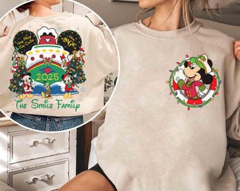 2-zijdig Disney Very Merrytime Cruise-kerstshirt, Mickey & Friends Disney Cruise Line-shirt, bijpassend Family Xmas Cruise 2026 Trip-T-shirt