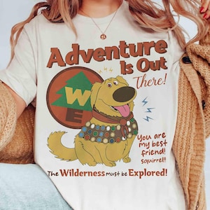 Camiseta personalizada de Russell, Disney Pixar, Dug Dog, insignia de Wilderness Explorers, ¡Aventuras en la Tierra!, Viaje familiar a Disneyland, Conjuntos para niña