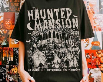 Camiseta vintage de Disney "Hitchhiking Ghosts" de Vinateg, camiseta de Halloween "Haunted Mansion", "Tomb Sweet Tomb", camiseta de viaje familiar de Halloween 2026 de WDW