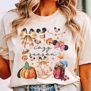 Vintage Disney Cozy Season Pumpkin Shirt, Mickey & Friends Fall Treats Tee, Cute Mickey Candy Corn Shirt, Fall Vibes, Autumn Disney Trip Tee