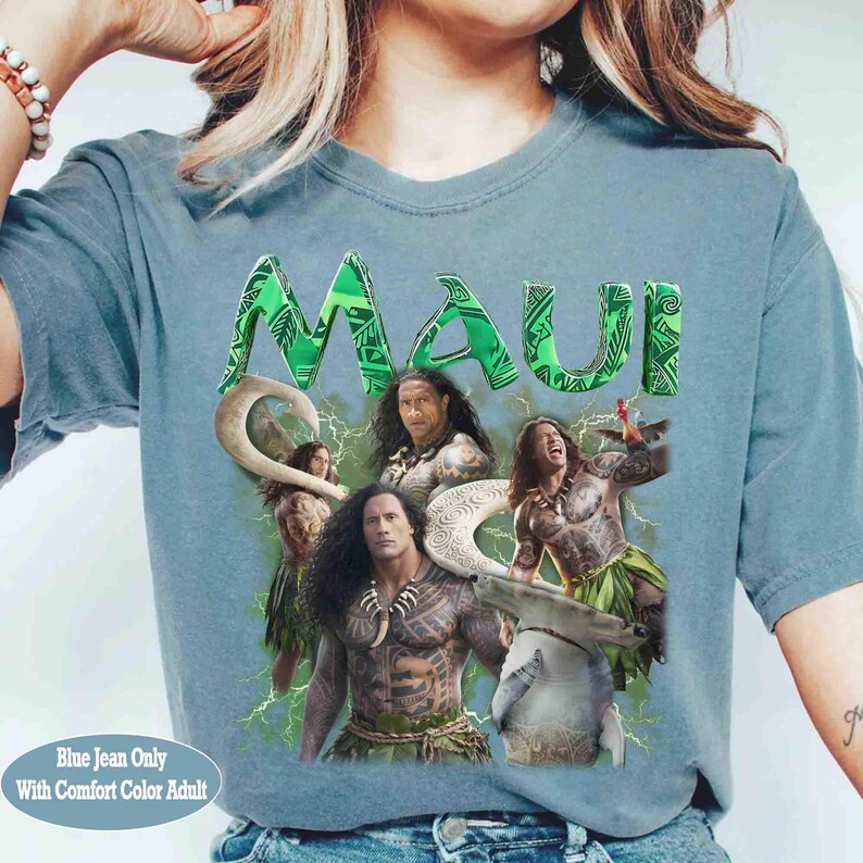 Vintage Moana Maui Metal Rock Portrait Shirt, Retro Disney Moana Princess Tee, Maui Shirt For Men Disneyland Family Vacation, Magic Kingdom image 7