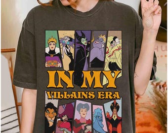 Camiseta vintage de la época de los villanos de Disney, camiseta de Disney con la cicatriz de Úrsula, Cruella, Maléfica y Hades, viaje familiar a Disneyland 2026