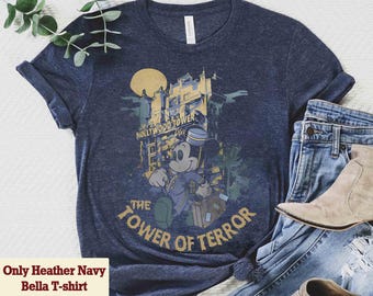 Vintage Retro Disney Tower of Terror Shirt, Mickey Mouse Twilight