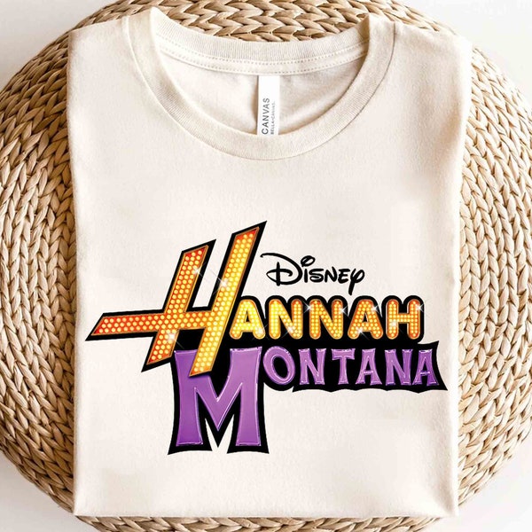 Chemise avec logo Disney Hannah Montana, t-shirt Hannah Montana, WDW Magic Kingdom Disneyland famille cadeau d'anniversaire t-shirt adulte enfant tout-petit