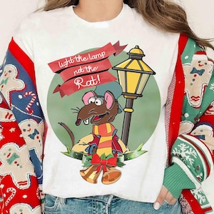 Retro Rizzo The Rat Light The Lamp Not The Rat T-shirt, The Muppet Christmas Carol Tee, Mickey Merry Party Tee, Disneyland Christmas Shirt