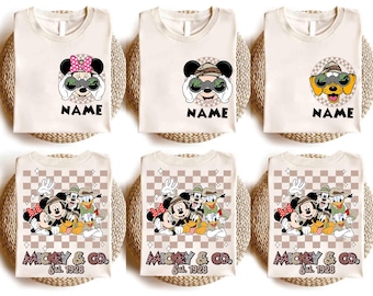 Retro Mickey & Friends Disney Animal Kingdom Checkered Shirts, Disney Safari Mode Let's Get Wild Tee, Magic Kingdom Family Vacation Trip