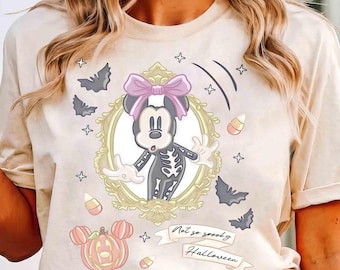 Coquette Mickey’s Not So Scary Halloween Party 2026 T-shirt, Disney Mickey Mouse Skeleton Tee, Girl Trip Outfit, Disneyland Family Matching