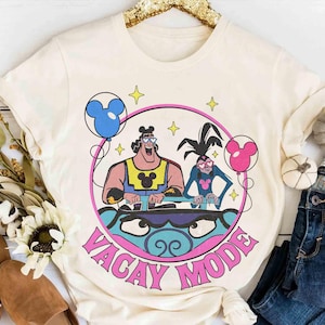 Retro Disney Villains Yzma And Kronk Mickey Balloon Vacay Mode T-shirt, The Emperor&#39;s New Groove Tee, Disneyland Family Holiday 2025 Trip