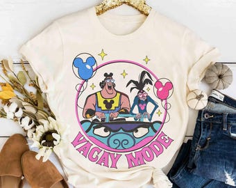 Retro Disney Villains Yzma And Kronk Mickey Balloon Vacay Mode T-shirt, The Emperor's New Groove Tee, Disneyland Family Holiday 2026 Trip