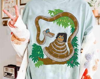 Disney Mowgli & Kaa Hypnotize Poster Retro Shirt, Disney The Jungle Book Characters Tee, Disneyland Family 2026 Trip, WDW Vacation Shirt