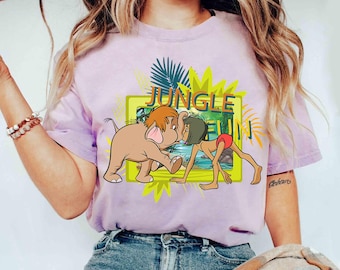 Disney Mowgli And Winifred Jungle Fun T-Shirt, Disney The Jungle Book Characters Tee, Disneyland Family Holiday Vacation 2026 Trip