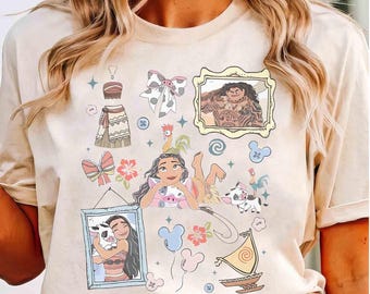 Disney Moana Shirt, Moana Charaktere Shirt, Hei Hei und Pua Shirt, Disneyworld Disneyland Shirts, passende Familie Disney Shirt, Prinzessin Tee