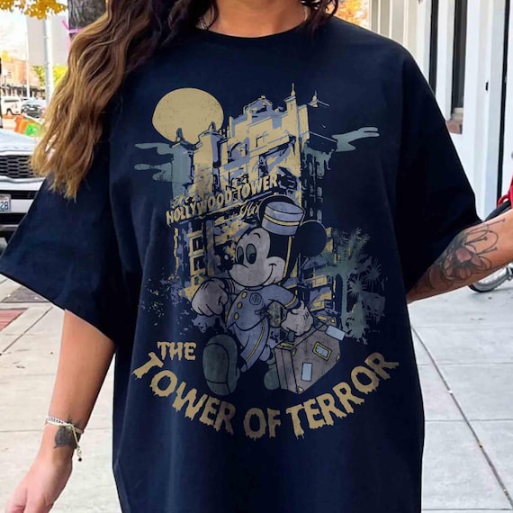 Vintage Retro Disney Tower of Terror Shirt, Mickey Mouse Twilight