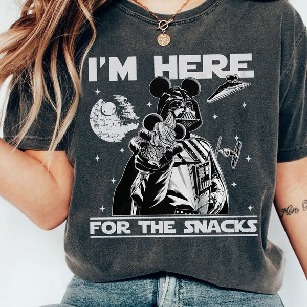 Funny Star Wars Darth Vader Custom Mickey Ears I'm Here For The Snack Shirt, Galaxy's Edge Hollywood Studios Disneyland Family Vacation Gift