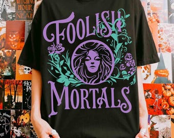 Koszulka vintage Madame Leota Foolish Mortals Floral, Disney The Haunted Mansion, Disney Halloween Tee, Disneyland Spooky Season Party Shirt