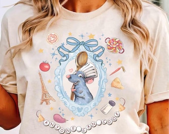 Coquette Bows Watercolor Disney Pixar Ratatouille Shirt, Remy Little Chef And Emile, Remy Adventure Paris France Restaurant Disneyland Trip