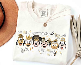 Retro Mickey & Friends Happy New Year Fireworks 2026 Shirt, Disney Family Tee, New Year Crew, Magic Kingdom Happiest New Year on Earth Gifts