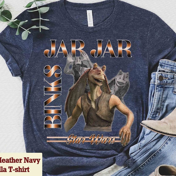 Retro Star Wars Jar Jar Binks Portrait T-shirt,  May The 4th Be With You Matching Tee, Hollywood Studios, Galaxy's Edge Family Trip