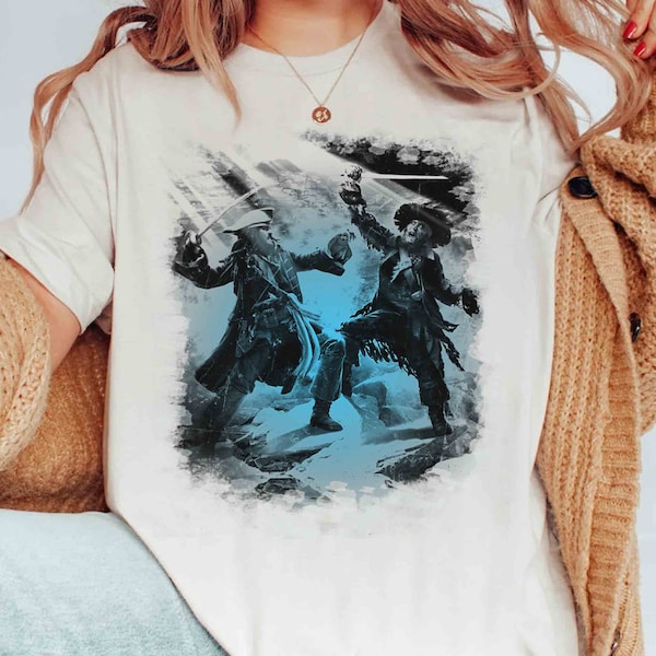 Disney Pirates of the Caribbean Jack Sparrow Hector Barbossa Retro Shirt, Magic Kingdom Unisex Comfort Colors® Tshirt Birthday Family Gift