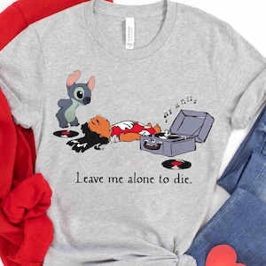 Funny Lilo and Stitch Leave Me Alone Grey Vintage T-shirt, Disney Lilo & Stitch Aloha Ohana Tee, Disneyland Family Vacation 2026 Trip image 4