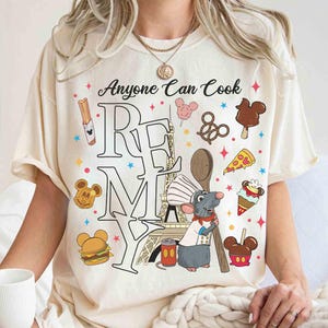Disney Pixar Ratatouille Remy Little Chef Anyone Can Cook Retro Shirt, Remy&#39;s Ratatouille Adventure Tee, WDW Disneyland Family Holiday Gift