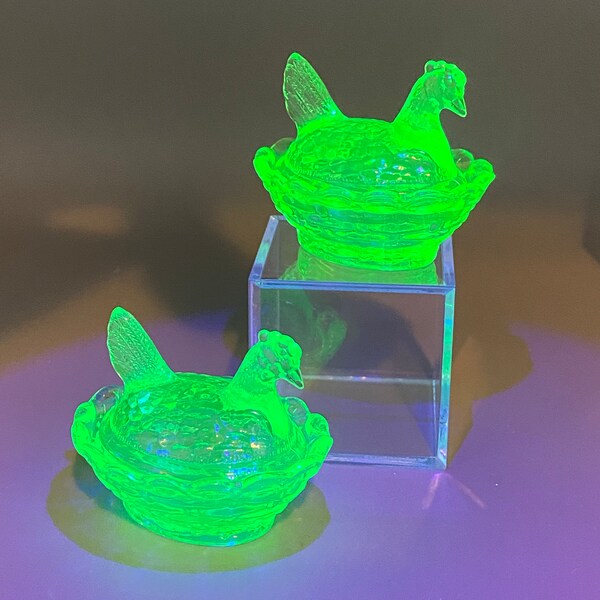 Uranium Glass Chicken - Etsy