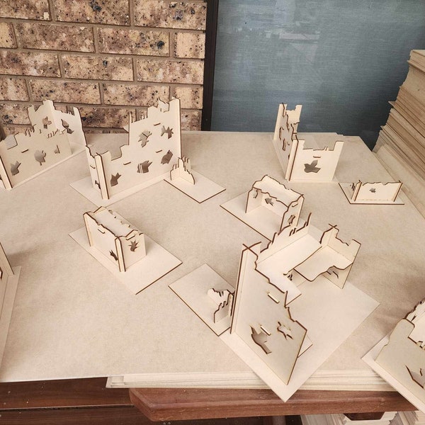 Budget GW Style Tournament  MDF Terrain Warhammer 40k LAYOUT 1