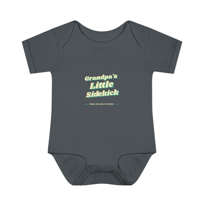 Baby Bodysuit for Grandpa's Little Sidekick, Sweet New Baby Gift or Grandparent Reveal image 4
