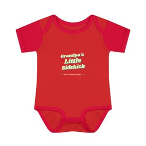 Baby Bodysuit for Grandpa's Little Sidekick, Sweet New Baby Gift or Grandparent Reveal image 8