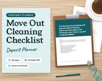 Move Out Cleaning Checklist and Deposit Planner Printable for Renters