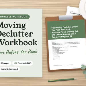 Moving Declutter Workbook Printable: Sort Before You Pack