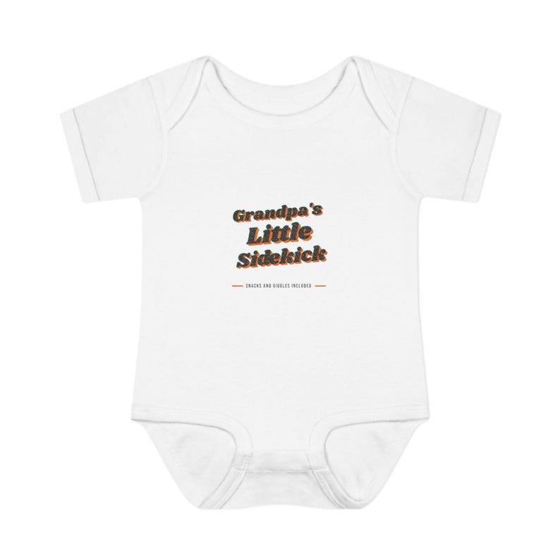 Baby Bodysuit for Grandpa's Little Sidekick, Sweet New Baby Gift or Grandparent Reveal image 1