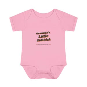 Baby Bodysuit for Grandpa's Little Sidekick, Sweet New Baby Gift or Grandparent Reveal image 7