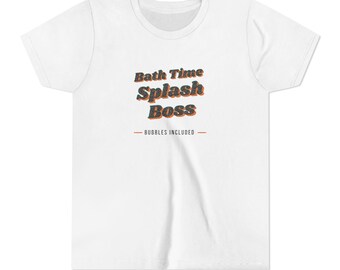 Kids T-shirt for Bath Time Splash Bosses, Fun Gift for Bubble Loving Kids and Pool Days