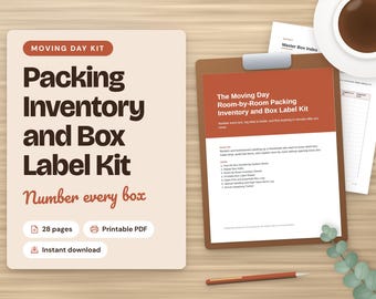 Moving Box Inventory and Label Printable for Renters and Homeowners