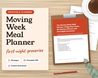 Moving Week Meal Planner Printable for Renters and Homeowners