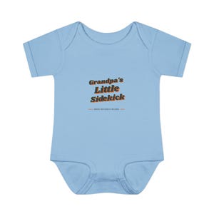 Baby Bodysuit for Grandpa's Little Sidekick, Sweet New Baby Gift or Grandparent Reveal image 3