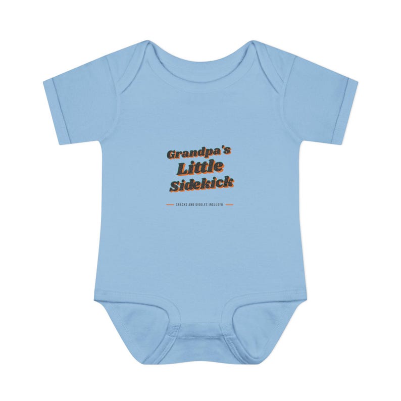 Baby Bodysuit for Grandpa's Little Sidekick, Sweet New Baby Gift or Grandparent Reveal image 3