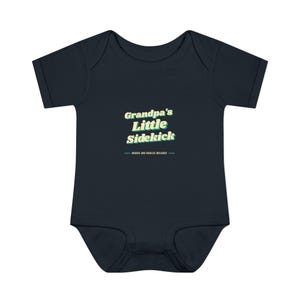 Baby Bodysuit for Grandpa's Little Sidekick, Sweet New Baby Gift or Grandparent Reveal image 5
