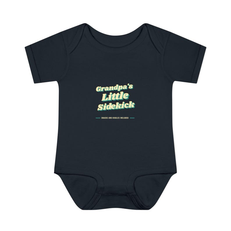Baby Bodysuit for Grandpa's Little Sidekick, Sweet New Baby Gift or Grandparent Reveal image 5