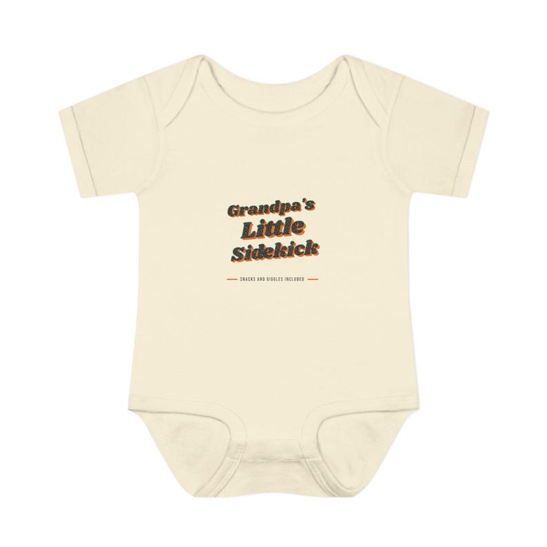 Baby Bodysuit for Grandpa's Little Sidekick, Sweet New Baby Gift or Grandparent Reveal image 2