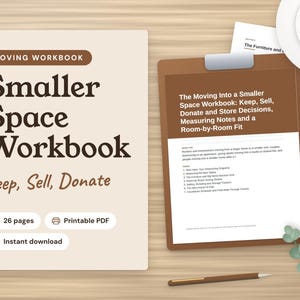 Downsizing Workbook Printable for Moving to a Smaller Home or Apartment