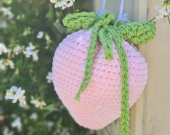 Jumbo Strawberry Drawstring Bag Crochet Pattern, Amigurumi Crochet pattern, PDF, Digital Download