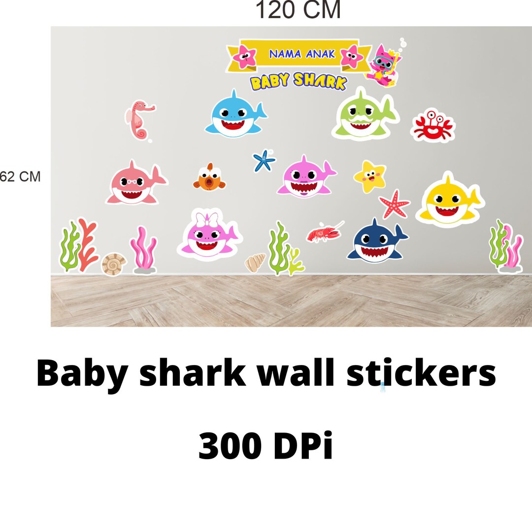 Baby Shark Wall Stickers Bundle Etsy